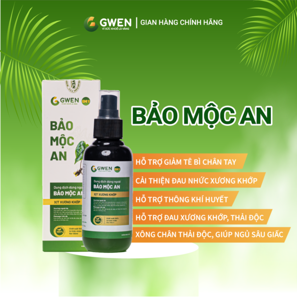 Bảo Mộc An Gwen 100ml Giúp Giảm Đau Nhức, Xoa Bóp Thư Giãn, Hỗ Trợ Lưu Thông Khí Huyết