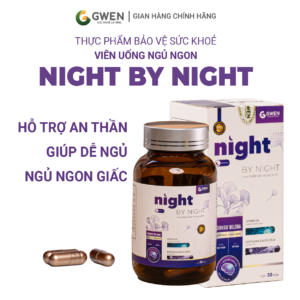 Viên Uống Ngủ Ngon Night by Night Gwen Hộp 30 Viên Hỗ Trợ Giấc Ngủ Sâu, Giảm Căng Thẳng Lo Âu