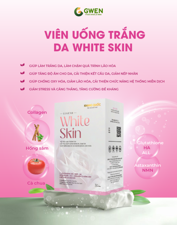 viên uống trắng da white skin
