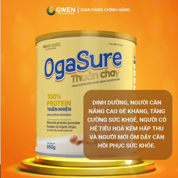 Sữa Hạt Thuần Chay OgaSure Gwen 650g Bổ Sung Dinh Dưỡng Toàn Diện, Tăng Cường Sức Khỏe & Đề Kháng