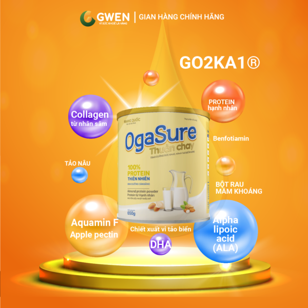 Sữa Hạt Thuần Chay OgaSure Gwen 650g Bổ Sung Dinh Dưỡng Toàn Diện, Tăng Cường Sức Khỏe & Đề Kháng