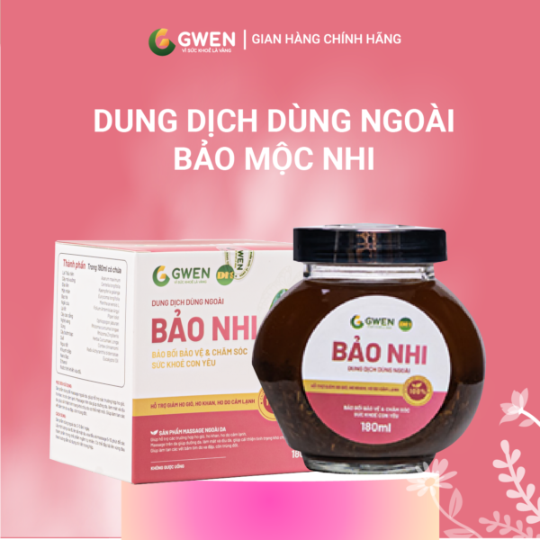 Dung Dịch Dùng Ngoài Bảo Nhi Gwen 180ml – Hỗ Trợ Giảm Ho, Làm Dịu Da, Tan Bầm Tím