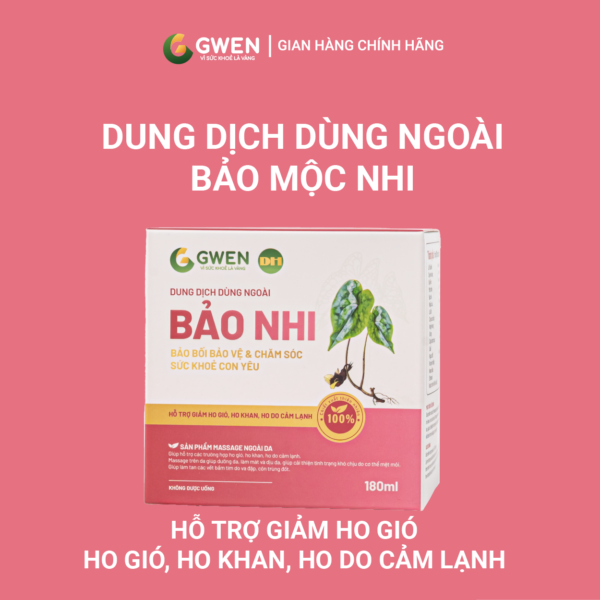 Dung Dịch Dùng Ngoài Bảo Nhi Gwen 180ml – Hỗ Trợ Giảm Ho, Làm Dịu Da, Tan Bầm Tím