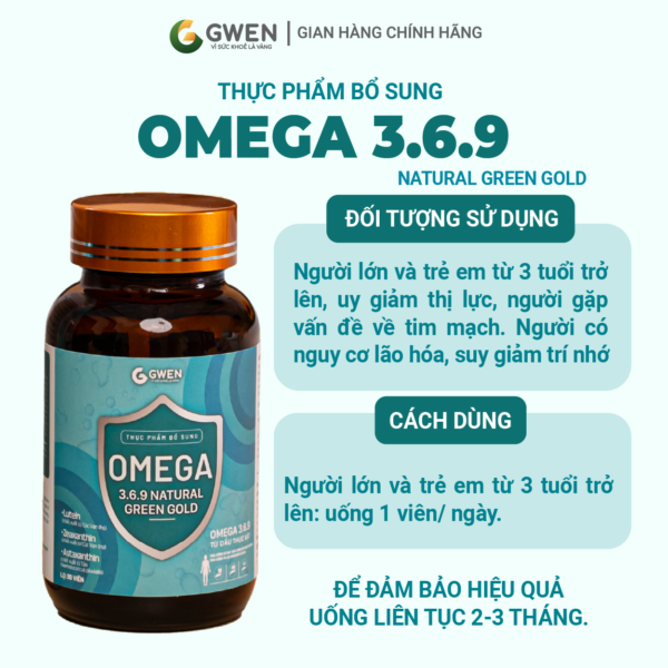 Viên Uống Omega Gwen 30 Viên – Hỗ Trợ Bổ Mắt, Tăng Cường Trí Nhớ, Tốt Cho Tim Mạch