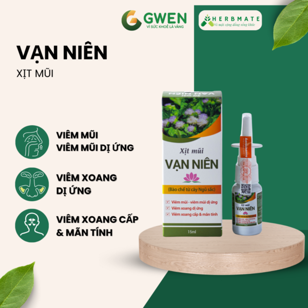 Xịt Mũi Xoang Vạn Niên Gwen – Hỗ Trợ Điều Trị Viêm Xoang, Viêm Mũi Dị Ứng