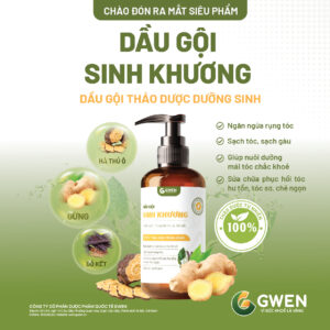Dầu Gội Thảo Dược Sinh Khương Gwen 300ml – Ngăn Rụng, Giảm Gàu, Nuôi Dưỡng Tóc Chắc Khỏe