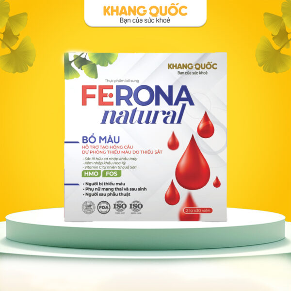 Bổ Máu Ferona Natural Gwen – Hỗ Trợ Tạo Hồng Cầu, Dự Phòng Thiếu Máu Do Thiếu Sắt