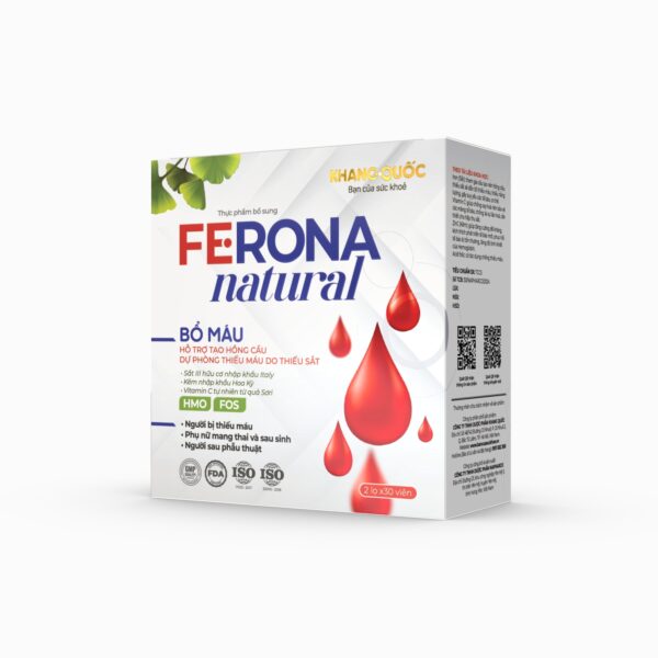 Bổ Máu Ferona Natural Gwen – Hỗ Trợ Tạo Hồng Cầu, Dự Phòng Thiếu Máu Do Thiếu Sắt