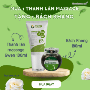 [MUA 1 TẶNG 1 BÁCH KHANG] Thanh Lăn Massage Cổ Vai Gáy Gwen 100ml – Giảm Đau Mỏi, Lưu Thông Khí Huyết Hiệu Quả