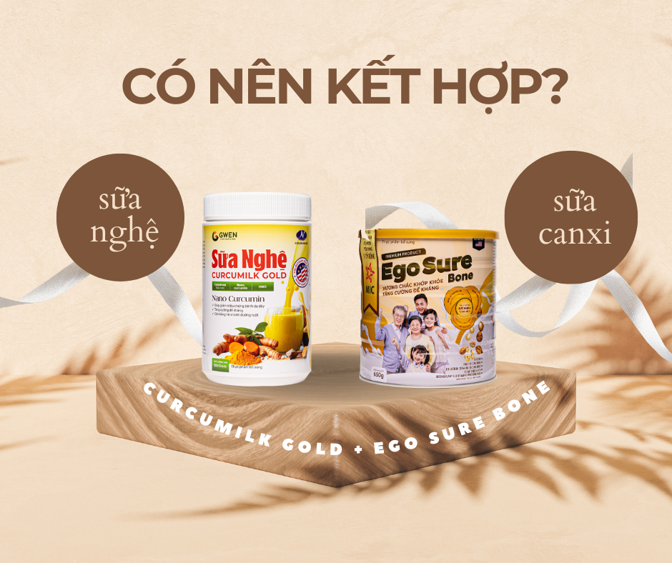 Sữa Curcumilk gold kết hợp với sữa Ego Sure Gold