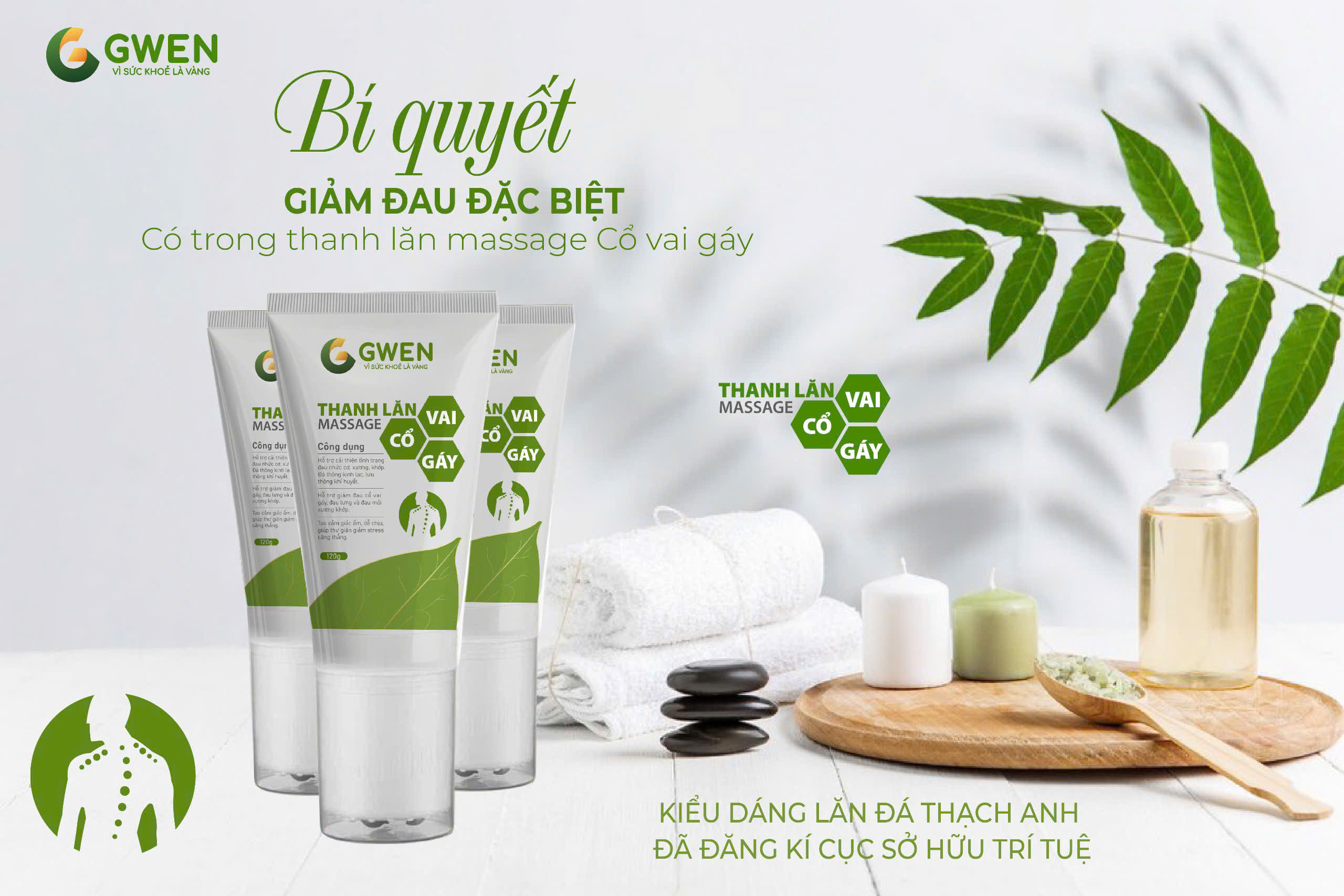 Thanh lăn masage cổ vai gáy Gwen