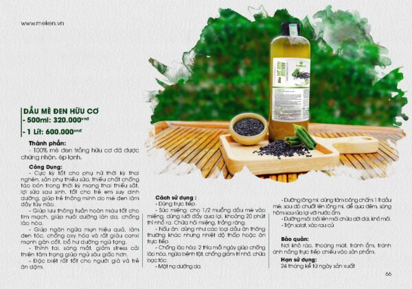 Cataloque dầu mè mẹ ken