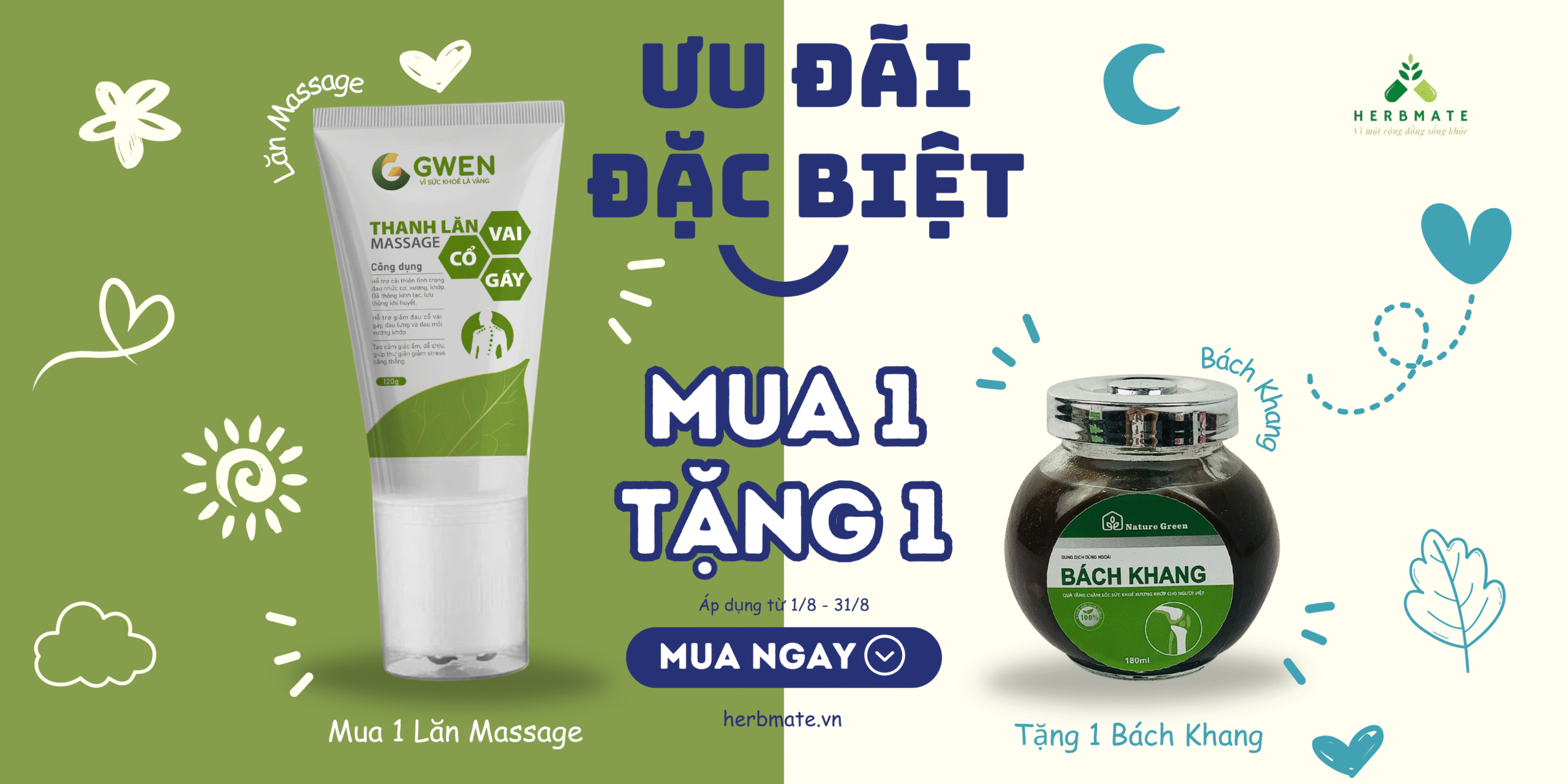 banner tháng 8 thanh lăn massage