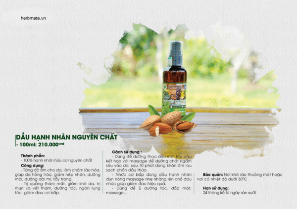 catalog DẦU HẠNH NHÂN NGUYÊN CHẤT (100ml)