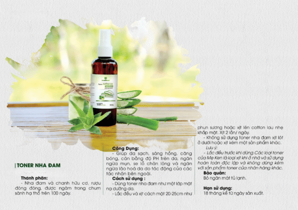 catalog tonner dưỡng da nha đam mẹ ken