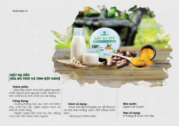 catalog mặt nạ deo sữa bò và tinh bột nghệ
