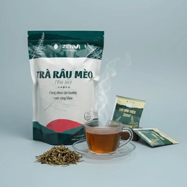 râu mèo 4 Trà Râu Mèo Túi Lọc Zenvi - Túi Zip 125g - "Vệ Sĩ" Thảo Mộc Cho Hệ Bài Tiết Khỏe Mạnh
