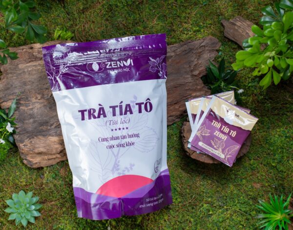 trà tía tô 5 Trà Tía Tô Túi Lọc Zenvi - Túi Zip 125g - Tinh hoa thảo dược giúp làm ấm cơ thể, hỗ trợ hô hấp và tiêu hóa