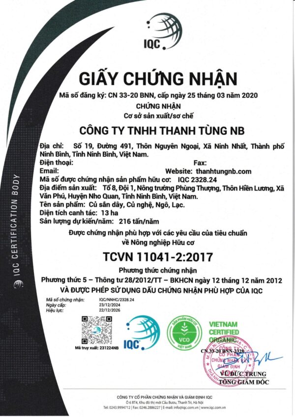 15 Tinh Bột Sắn Dây Hữu Cơ Thanh Tùng NB - Hộp 350g - Chuẩn Giống Ta, Công Nghệ Sấy Lạnh Nhật Bản