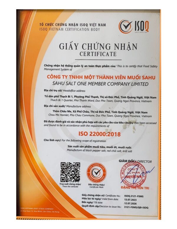 AN TOÀN THỰC PHẨM (ISO) 2023-2026.pdf Muối Hầm Sahu – Hộp 300g - Gia Vị Thực Dưỡng Truyền Thống