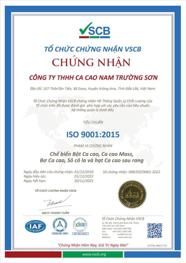 ISO.pdf Chocolate Sữa Miss Ede 60% Cacao - Hộp 60g - Tinh Hoa Đại Ngàn Tây Nguyên