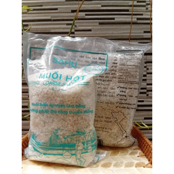 Muối Hột Sahu Phú Yên - Túi 1kg -  Tinh Hoa Muối Biển Truyền Thống