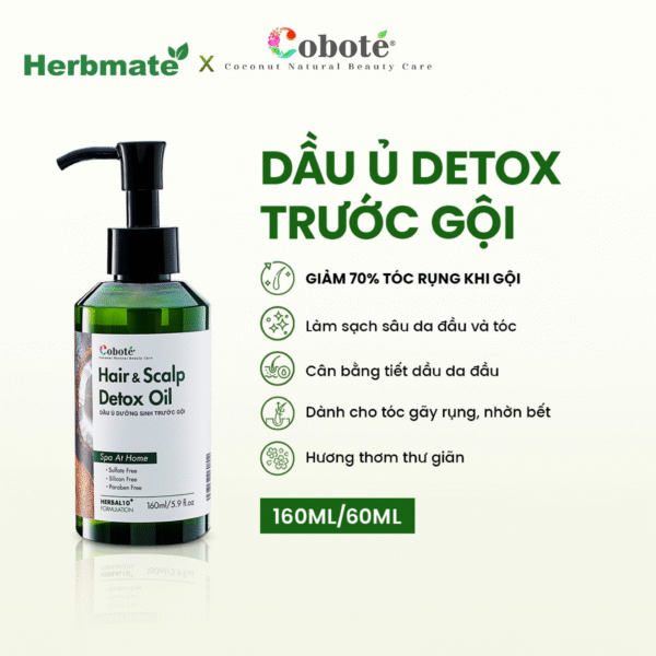 1 Dầu Ủ Dưỡng Sinh Trước Gội Coboté 160ml – "Lá Chắn" Bảo Vệ Và Phục Hồi Tóc Chuyên Sâu
