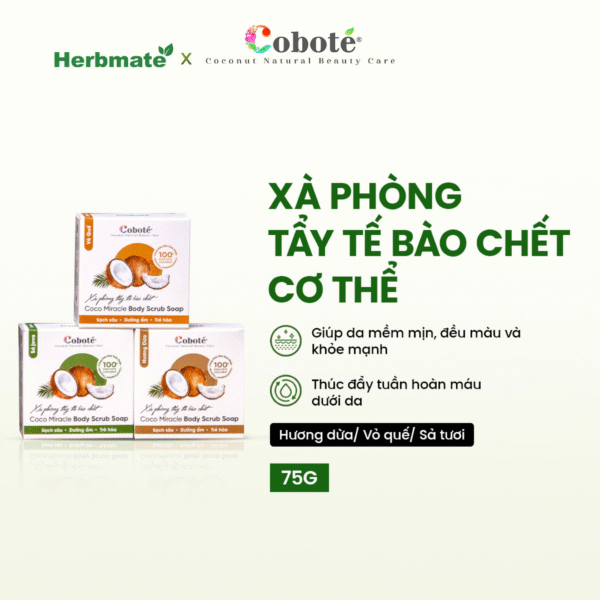 Xà Phòng Tẩy Tế Bào Chết Coboté 75g – Sạch Sâu Và Dưỡng Ẩm Toàn Phần