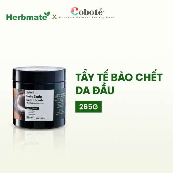 2 Muối Tẩy Tế Bào Chết Da Đầu Coboté 265g – "Detox" Chuyên Sâu, Sạch Gàu Hết Ngứa