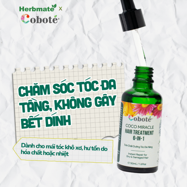 3 Tinh Chất Dưỡng Tóc Đa Năng 6-in-1 Coboté 5ml – Phục Hồi Và Tỏa Sáng Mái Tóc Tự Nhiên