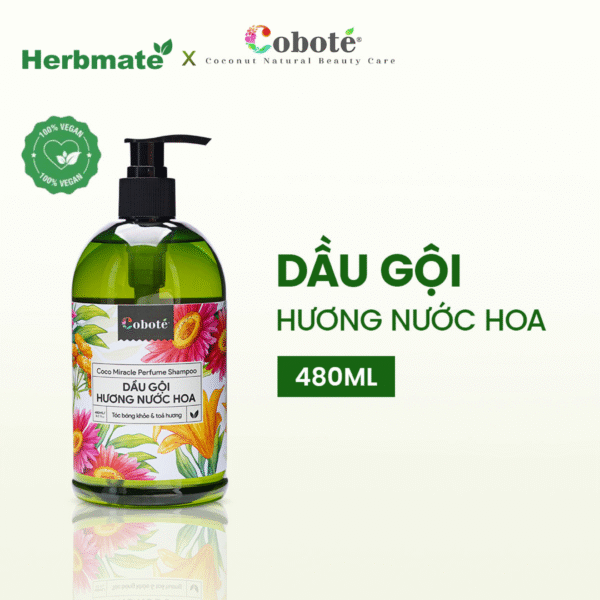 Dầu Gội Hương Nước Hoa Coboté 480ml – Mái Tóc Khỏe Đẹp, Ngát Hương Suốt Ngày Dài