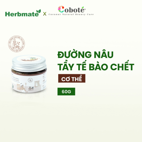 4 Đường Nâu Tẩy Tế Bào Chết Cơ thể Coboté 60g - Liệu Pháp Aromatherapy Cho Làn Da Mịn Mượt