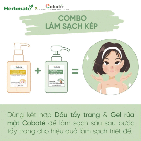 5 Dầu Tẩy Trang Coboté 100ml – Làm Sạch Sâu & Nuôi Dưỡng Da Từ 100% Dầu Thực Vật