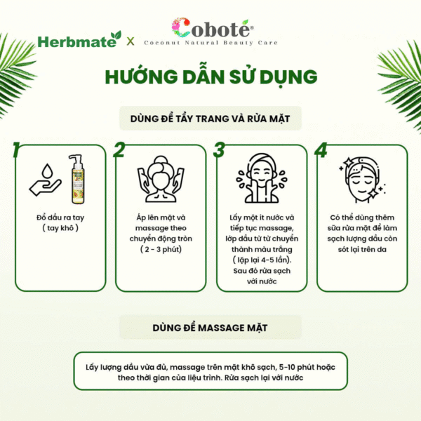 5 Dầu Rửa Mặt 3in1 Coboté 30ml – Làm Sạch Sâu, Nhũ Hóa Nhanh Và Massage Trẻ Hóa