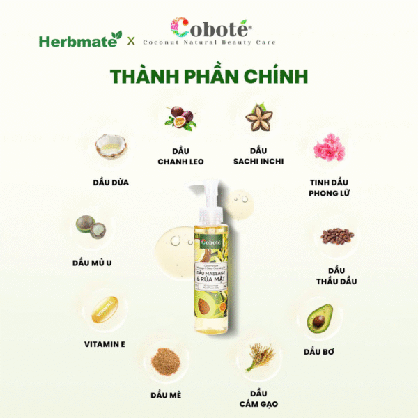 6 Dầu Rửa Mặt 3in1 Coboté 150ml – Làm Sạch Sâu, Nhũ Hóa Nhanh Và Massage Trẻ Hóa