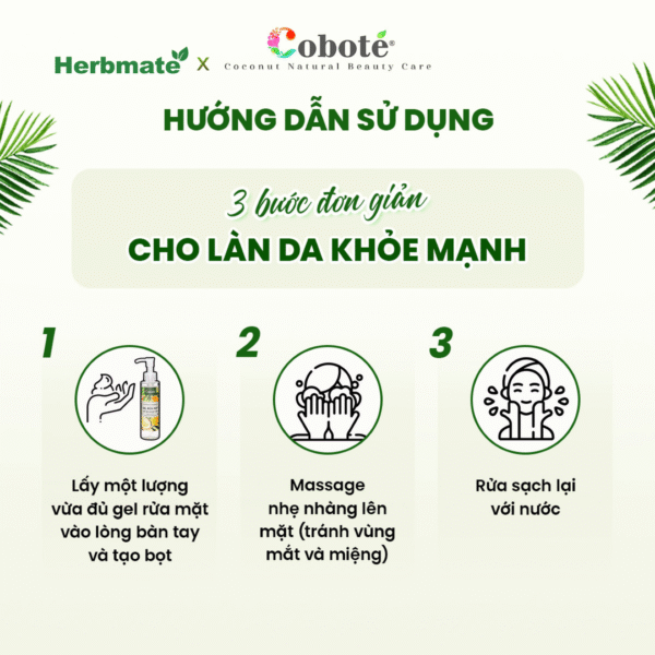 6 Gel Rửa Mặt Cho Da Nhạy Cảm Coboté 150ml – Chăm Sóc Dịu Nhẹ Từ Mật Hoa Dừa