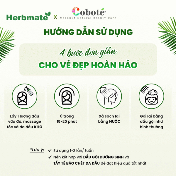 7 Dầu Ủ Dưỡng Sinh Trước Gội Coboté 160ml – "Lá Chắn" Bảo Vệ Và Phục Hồi Tóc Chuyên Sâu