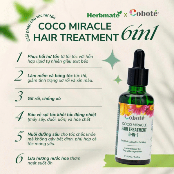 7 Tinh Chất Dưỡng Tóc Đa Năng 6-in-1 Coboté 50ml – Phục Hồi Và Tỏa Sáng Mái Tóc Tự Nhiên