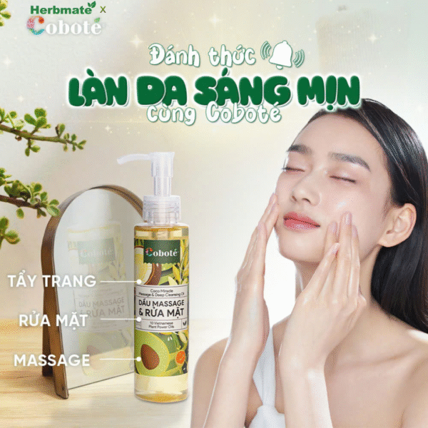 8 Dầu Rửa Mặt 3in1 Coboté 150ml – Làm Sạch Sâu, Nhũ Hóa Nhanh Và Massage Trẻ Hóa