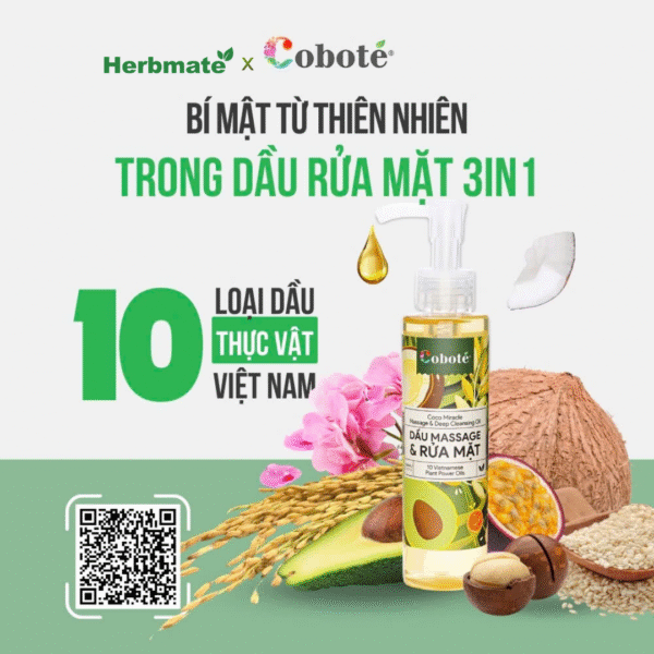 9 Dầu Rửa Mặt 3in1 Coboté 150ml – Làm Sạch Sâu, Nhũ Hóa Nhanh Và Massage Trẻ Hóa