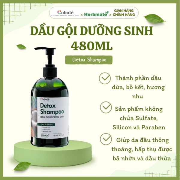 DẦU GỘI DƯỠNG SINH 480ML Dầu Gội Dưỡng Sinh Coboté 480ml – Tinh Túy Thảo Mộc Việt Cho Mái Tóc Khỏe Đẹp