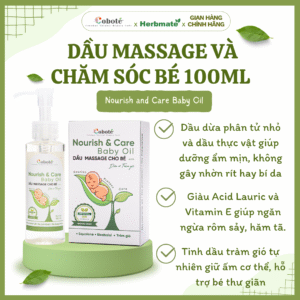 Dầu Massage Và Chăm Sóc Bé Coboté – Chăm Sóc Dịu Nhẹ Và Giữ Ấm Thuần Tự Nhiên