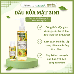 Dầu Rửa Mặt 3in1 Coboté – Làm Sạch Sâu, Nhũ Hóa Nhanh Và Massage Trẻ Hóa