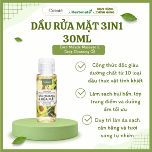 DẦU RỬA MẶT 3IN1 30ML Dầu Rửa Mặt 3in1 Coboté 30ml – Làm Sạch Sâu, Nhũ Hóa Nhanh Và Massage Trẻ Hóa
