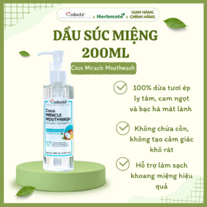 Dầu Súc Miệng Coco Miracle Coboté 200ml – Liệu Pháp Súc Dầu Tự Nhiên Cho Khoang Miệng Khỏe Mạnh