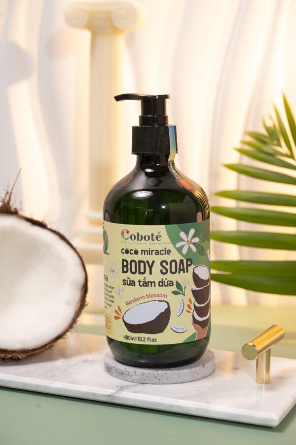 _DSC6692 Sữa Tắm Dưỡng Dừa Hương Hoa Quýt Hồng Coco Miracle Body Soap Mandarin Blossom Coboté 480ml – Sạch Sâu Dịu Nhẹ, Cấp Ẩm Tức Thì