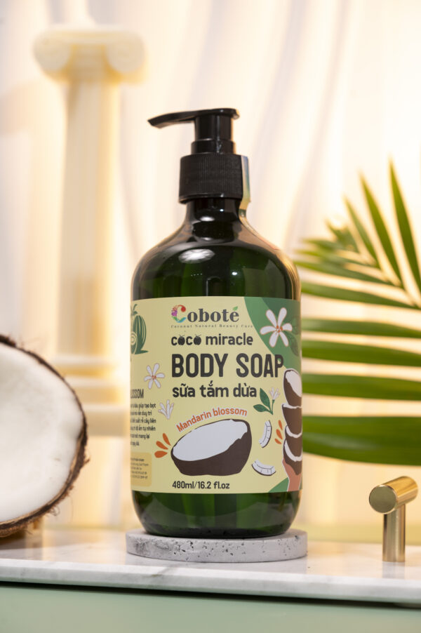 _DSC6695 Sữa Tắm Dưỡng Dừa Hương Hoa Quýt Hồng Coco Miracle Body Soap Mandarin Blossom Coboté 480ml – Sạch Sâu Dịu Nhẹ, Cấp Ẩm Tức Thì