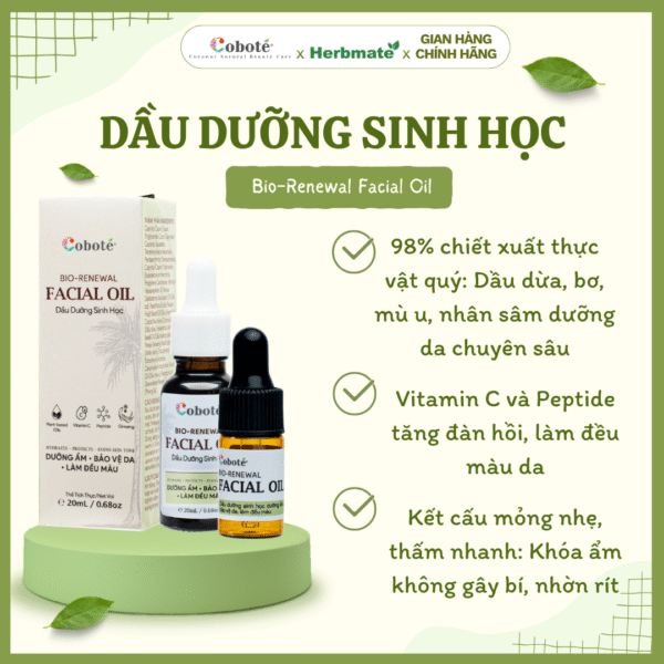 Dầu Dưỡng Sinh Học Coboté – Tinh Hoa Thực Vật Phục Hồi Và Trẻ Hóa Làn Da