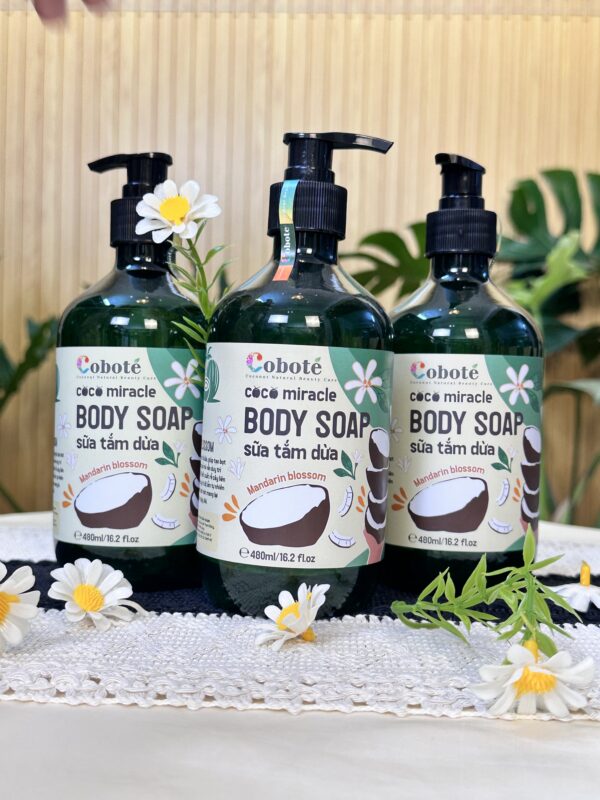 IMG_3253 Sữa Tắm Dưỡng Dừa Hương Hoa Quýt Hồng Coco Miracle Body Soap Mandarin Blossom Coboté 480ml – Sạch Sâu Dịu Nhẹ, Cấp Ẩm Tức Thì