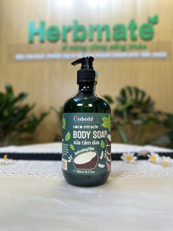 IMG_3332 Sữa Tắm Dưỡng Dừa Hương Bạc Hà Coco Miracle Body Soap Refreshing Coboté 480ml – Sạch Sâu Dịu Nhẹ, Cấp Ẩm Tức Thì